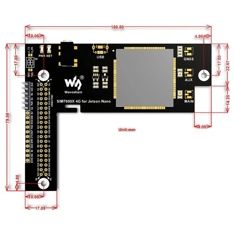 Waveshare 4G/3G/2G/GNSS Плата расширения для Jetson Nano на основе SIM7600G H|Демонстрационные