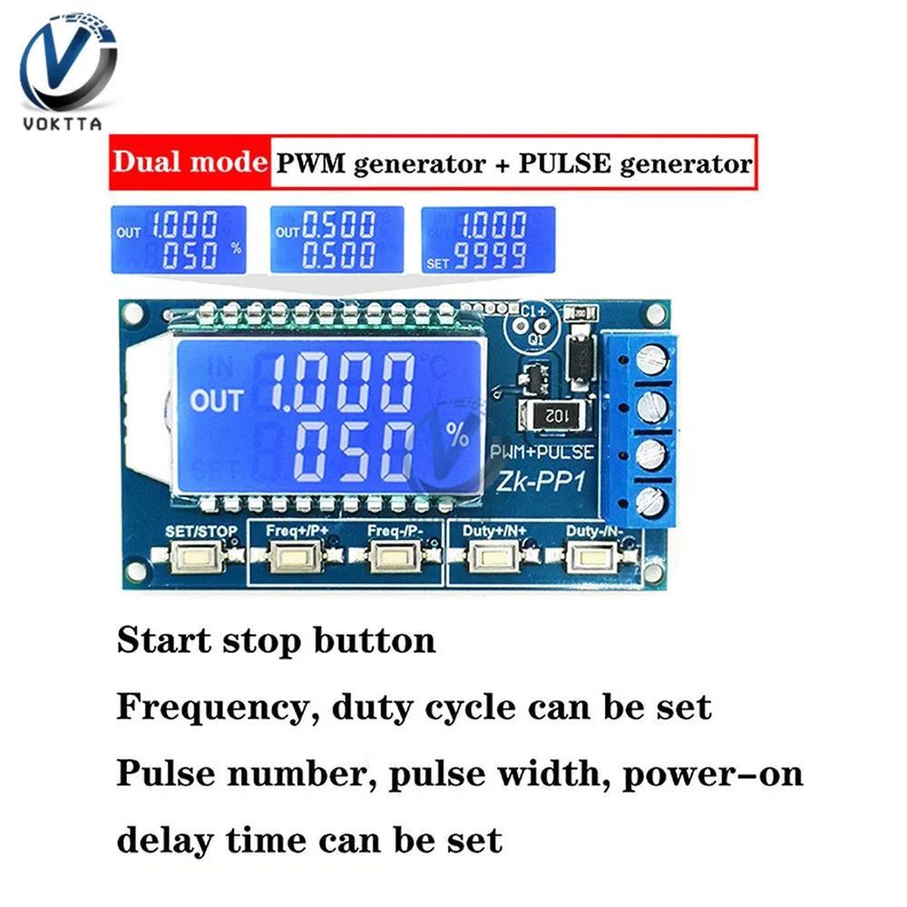 3.3 -30V PWM Pulse Number Frequency Duty Cycle Adjustable Signal Generator Module LCD Display Square Wave Rectangular Wave 2