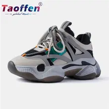 Taoffen/Женская прогулочная обувь из натуральной кожи; женские цветные кроссовки; зимняя повседневная обувь на меху; женская теплая обувь; Лидер продаж; Размеры 35-42