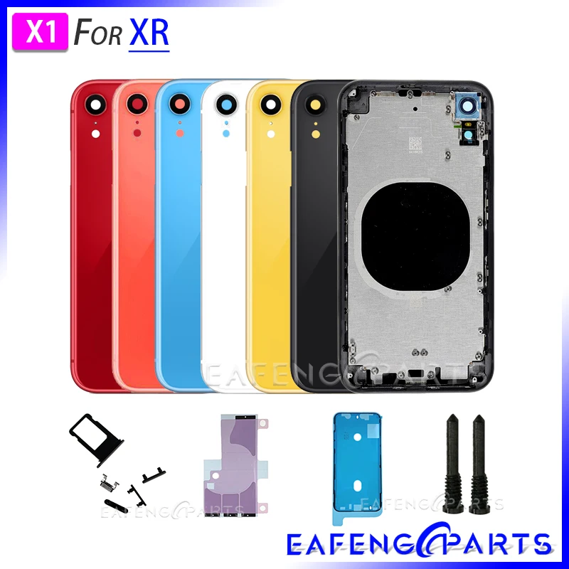 جديد XR الإسكان الخلفي الحال بالنسبة XR 6.1 "البطارية الغطاء الخلفي الباب الخلفي غطاء الإطار الأوسط الهيكل سيم بطاقة-في جرابات وأوقية للهاتف المحمول من الهواتف المحمولة ووسائل الاتصالات على