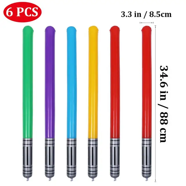 6pcs Inflatable lightsaber Sword Stage Props Outdoor Fun Game Playing Party Favors Kids Toy no leakage for all kinds of parties 6