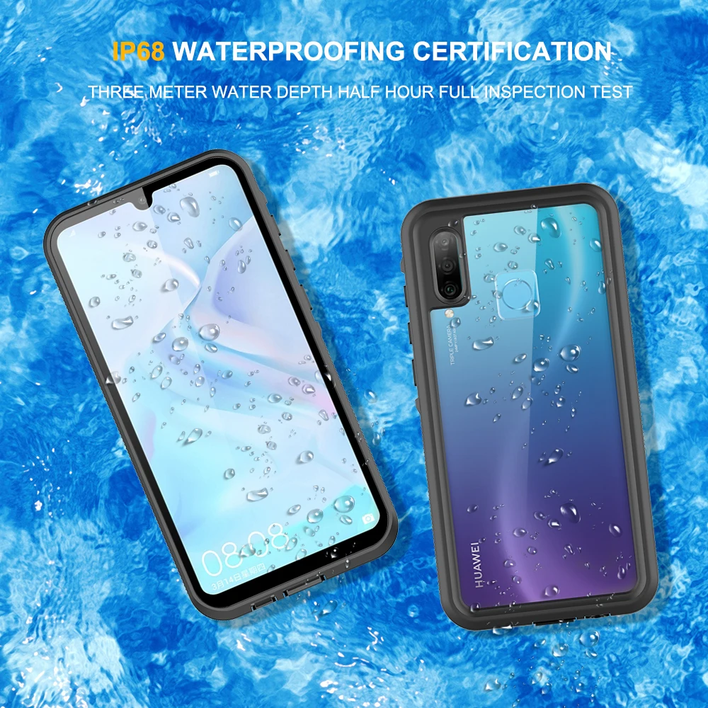 

For Huawei P30 Lite Nova 3e Waterproof IP68 Diving Swim Proof Dustproof Phone Case for P20 Mate20 Pro Full Sealed Outdoor Sport