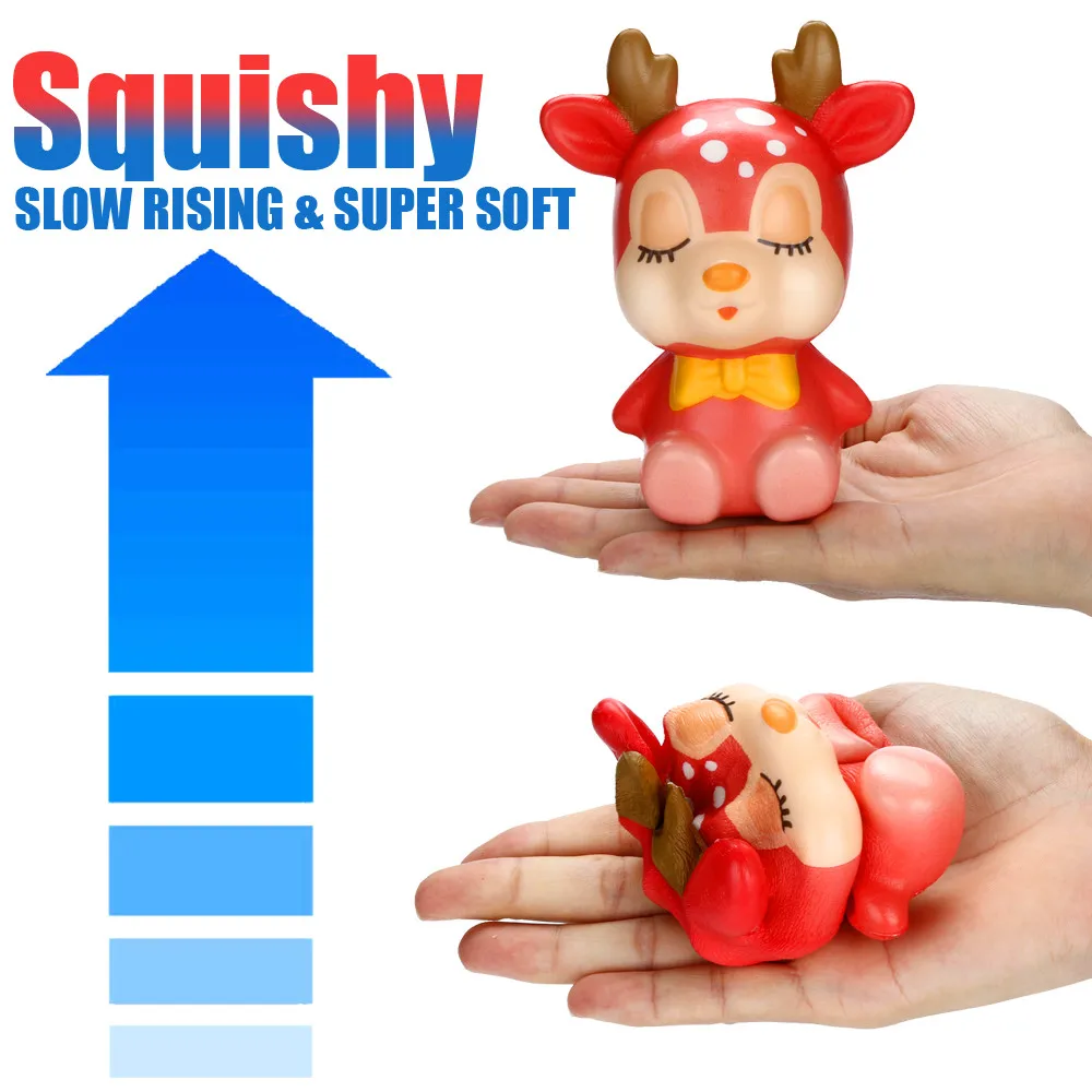 Squishies Kawaii Рождественский олень медленно поднимающийся крем Ароматические игрушки для снятия стресса детские игрушки для детей мягкие игрушки