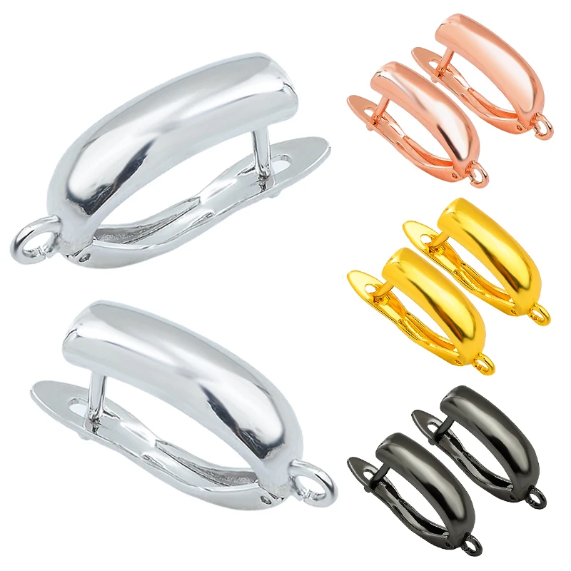 

1 pair 12x19mm handmade earring hook claspscharm brass gold earring fastener accessories wholesale DIY jewelry making charm