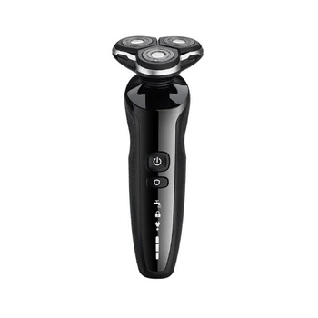 

surker rechargeable rotary electric Shaver electric razor three blade floating LED electric beard shaving washable dry/wet use