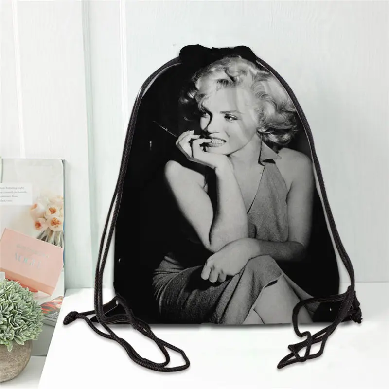 

Custom Marilyn Monroe Printing Drawstring Backpack Shoe bag Travel Beach School Multi-function Satin Drawstring Bags