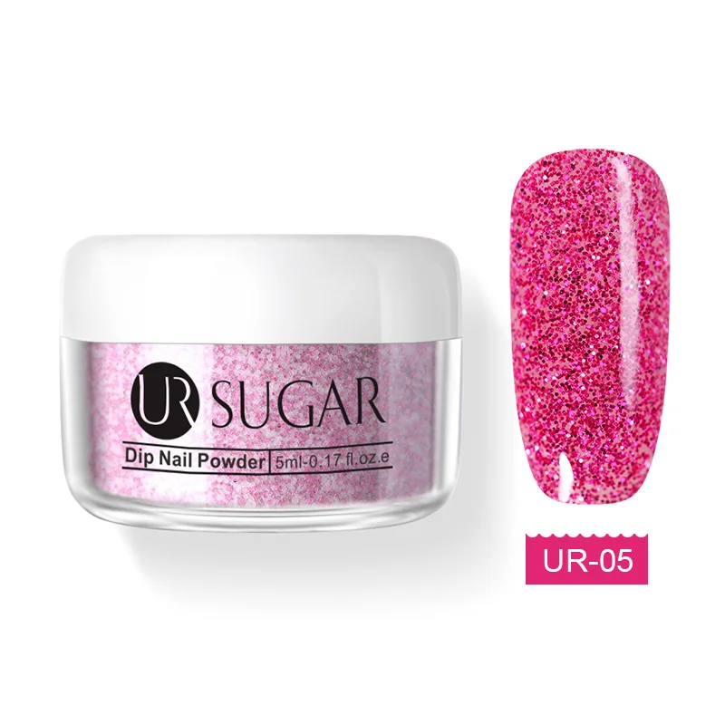 Holographic 5 Ur Sugar 5 мл желе розовый Dip порошок для ногтей градиент французские ногти погружение порошок блеск украшение натуральный сухой без лампы - Цвет: Holographic 5