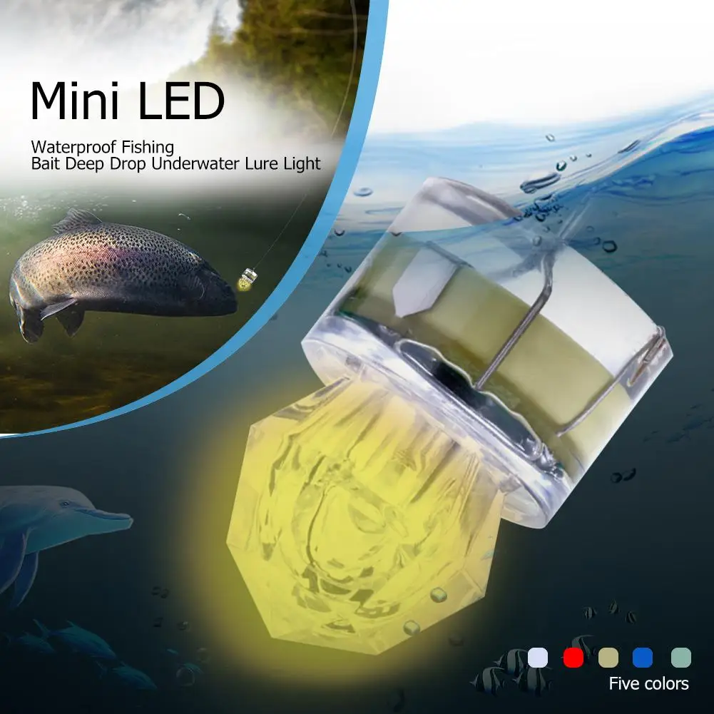 Colorful ABS Mini LED Waterproof Fishing Bait Light LED Deep Drop  Underwater Fish Lure Lamp Lights Bait Lure Squid Strobe - AliExpress