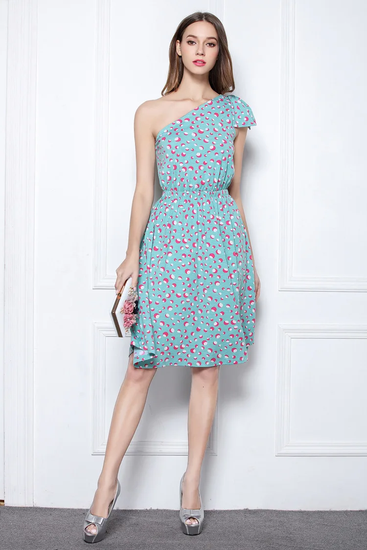 BacklakeGirls/ футболка с коротким рукавом на одно плечо коктейльные платья с рисунком Vestidos De Coctel Tallas Grandes Mujer