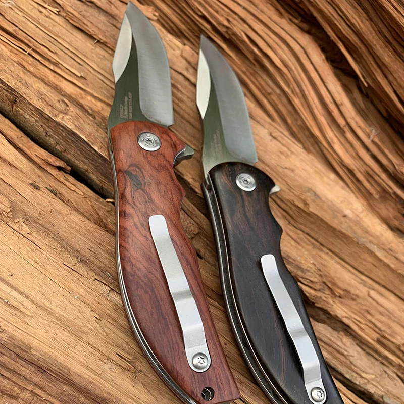 EDC defense личный Тактический 440C складной нож с черной ручкой из палисандра для