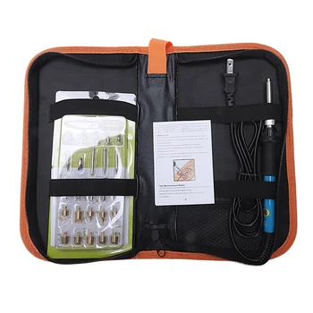 

Us Plug,60W 220V 28Pcs Electric Soldering Iron Temp Adjust Wood Embossing Burning Carving Pyrography Engrave Tool Kit +Solder