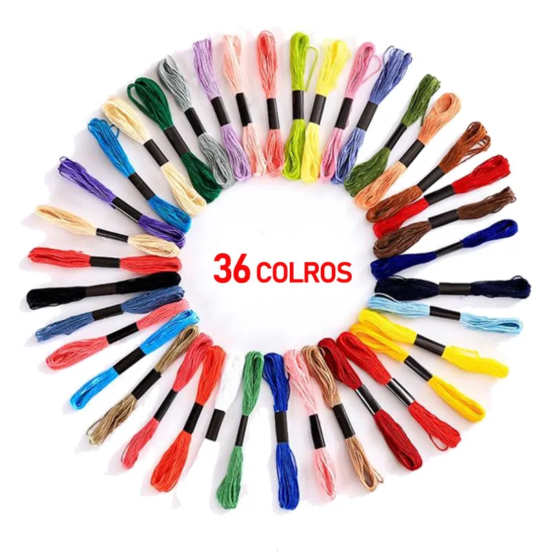 36 colors Разноцветные нитки для вышивки крестом Хлопок Шитье, моток пряжи вышивка нитки мулине мотка комплект DIY Швейные инструмент 24/36/50/100 шт - Цвет: 36 colors