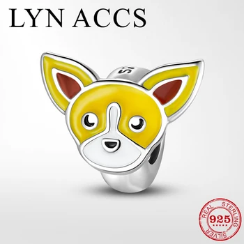 

New 925 Sterling Silver Yellow Enamel Stopper Beads Cute Animal Charms for Bracelet Making Fits Original Designer DIY Bracelet