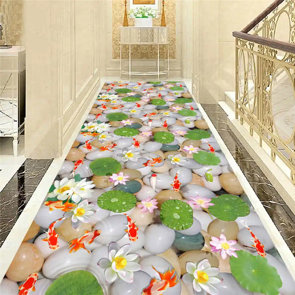 3D печать булыжника Золотая рыбка коврик фланелевый прикроватный пол коврик скандинавский коридор ковер коврики для гостиной ковры и ковры - Цвет: No-08