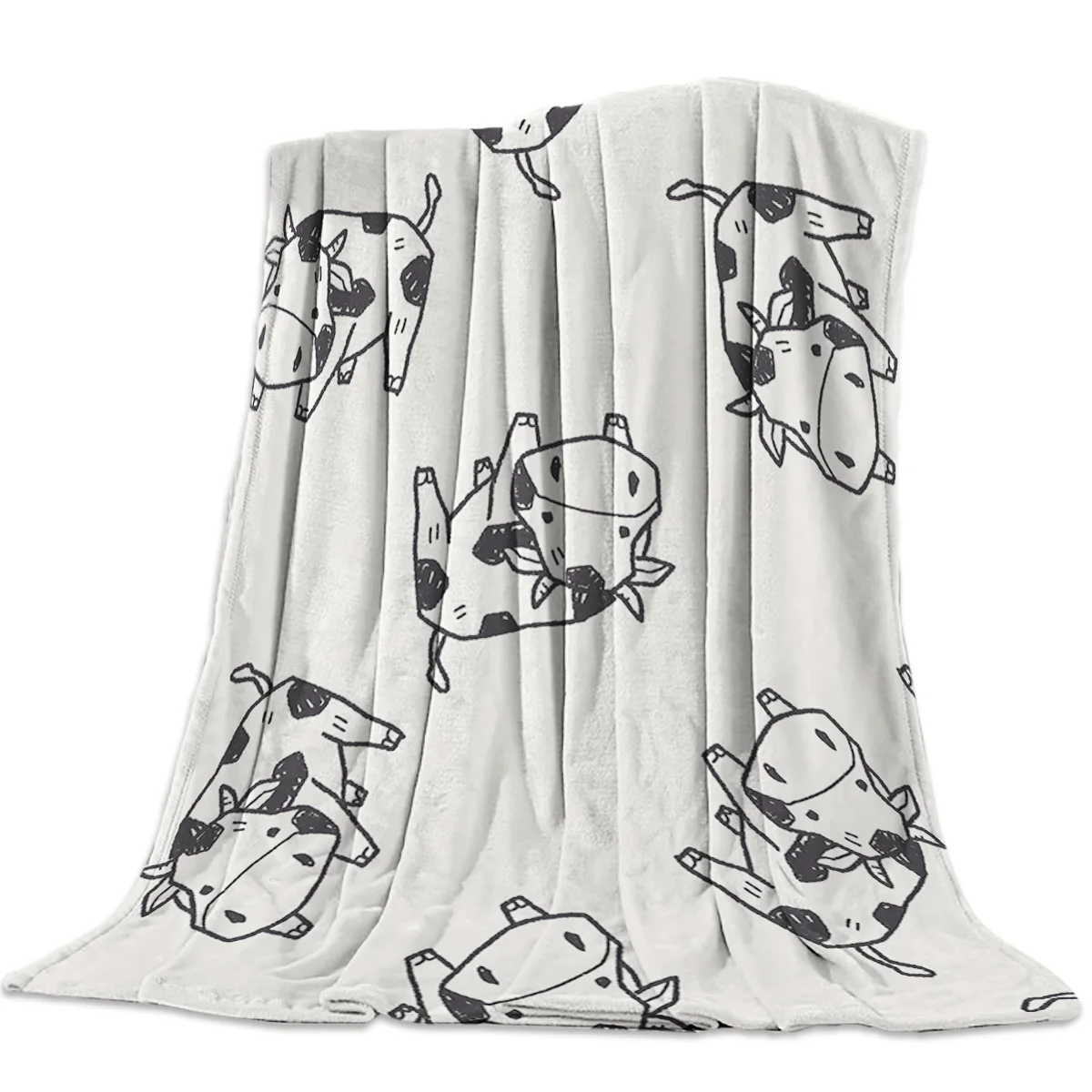 

Kids Throw Blanket Colorful Jungle Animals Themed Decorations Cartoon Animal Cow