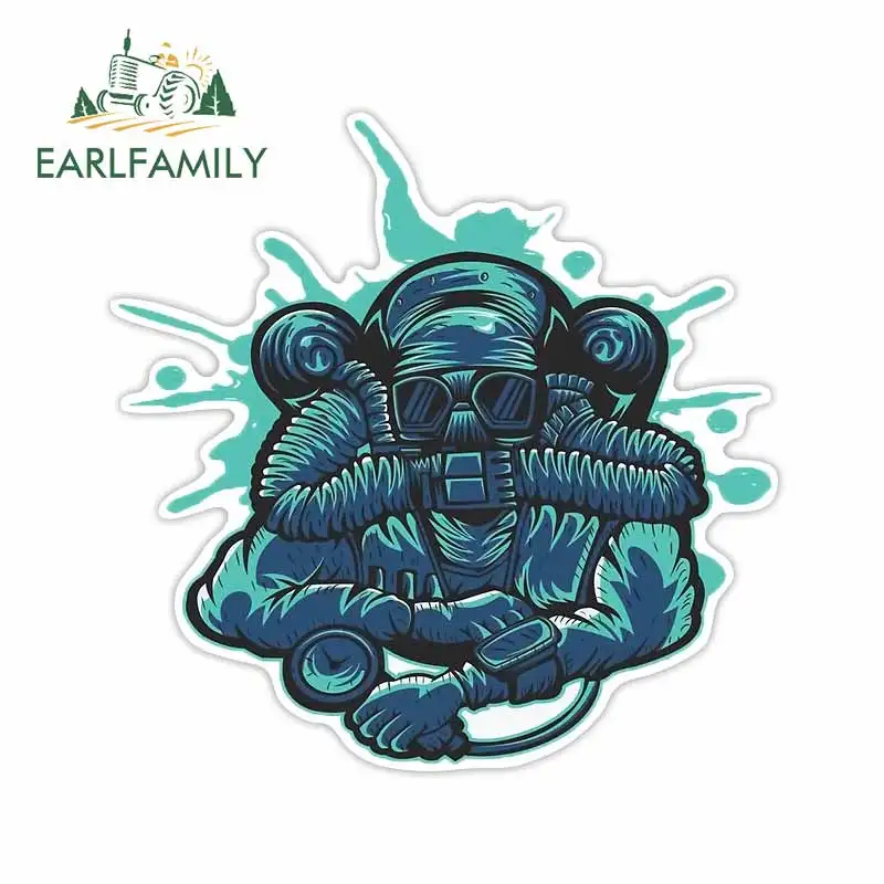 Earlfamily 13Cm X 12.8Cm Per Rebreather Diver Decalcomania Umana Frigorifero Paraurti Adesivi Per Auto Parabrezza Decorazione Antigraffio