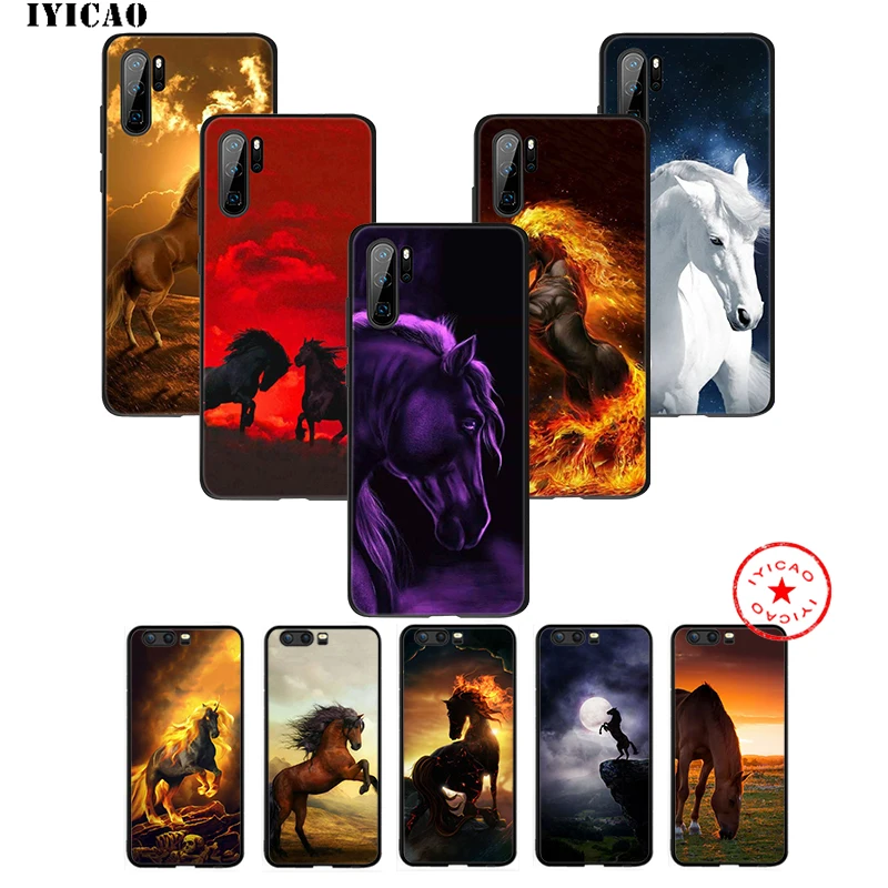 IYICAO Horse Cool Running мягкий чехол для huawei P30 P20 P10 P9 P8 2017 2016 2015 P Smart Z Plus 2019 mate 20 10 Lite Pro Mini |