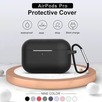 

For Apple AirPods Pro Charging Case Portable Protective Skin Cover With Keychain Full Silicone Carrying Case Protective Cover