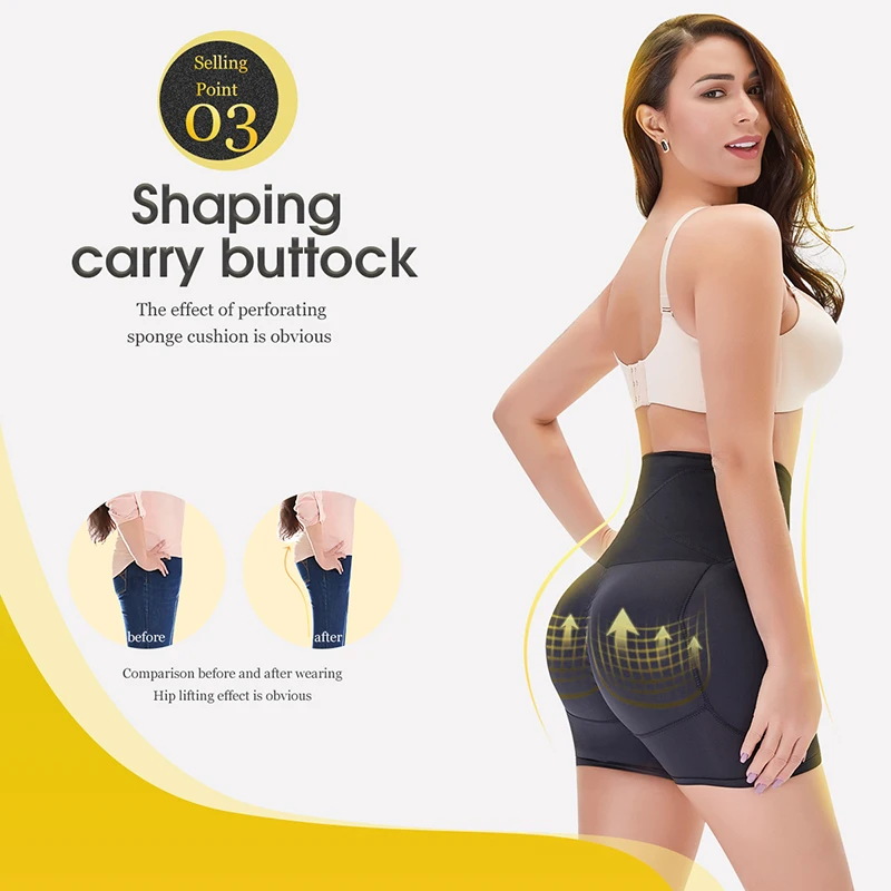 full body shaper Buttocks and Hip Padded Panties High Waist Tummy Control Underpants Butt Lifter Booty Enhancer Women Sexy Shaping Shorts Sheath honeylove shapewear