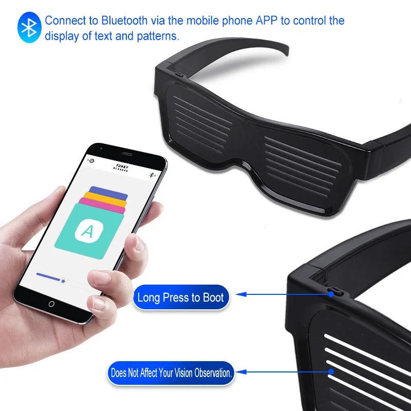 

Светящиеся очки Забавные игрушки жалюзи динамические светодиодные Bluetooth очки светящиеся игрушки забавные крутые игрушки