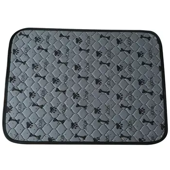 

Grey Waterproof Mat Pet Pee Portable Anti Slip Mat Washable Footprint Printing Water Absorption Training Pad for Puppy Cat