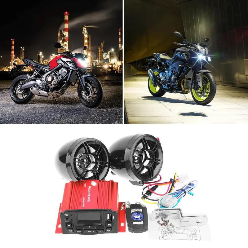 12V мотоциклов аудио звук Системы 3 дюймов динамики USB TF MP3 плеер радио