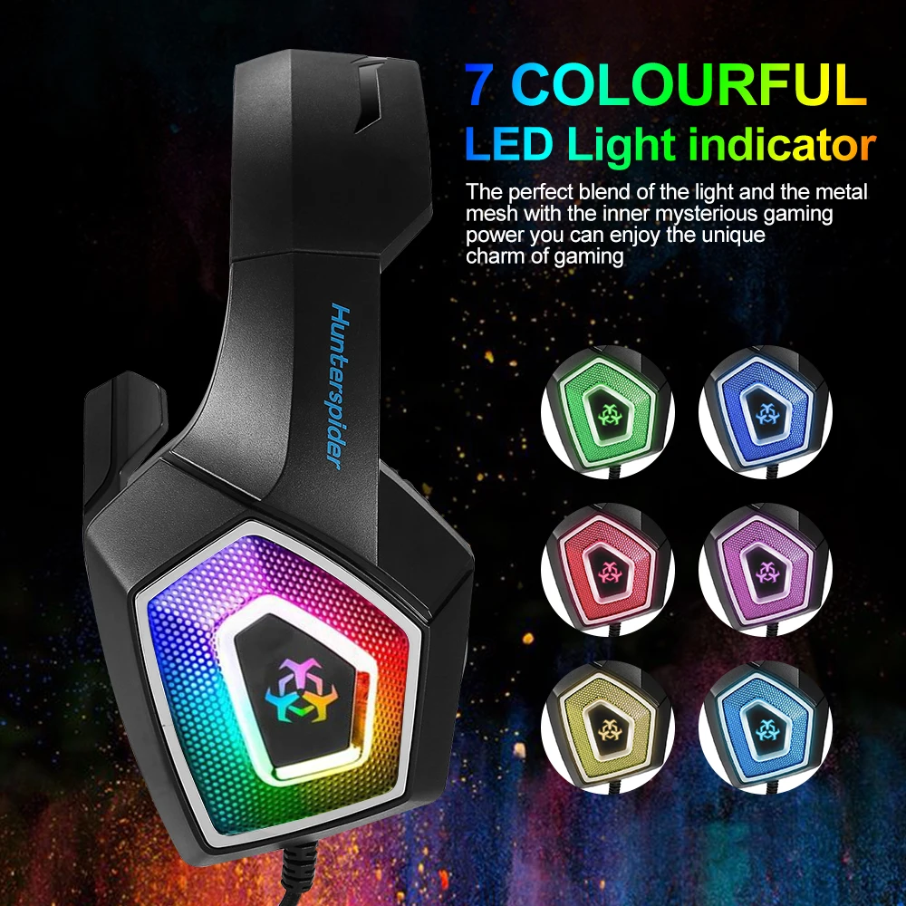 Стерео проводные наушники с микрофоном над ухом светодиодный светильник USB игровые гарнитуры глубокий бас звук стерео наушники для PS4 X-Box PC