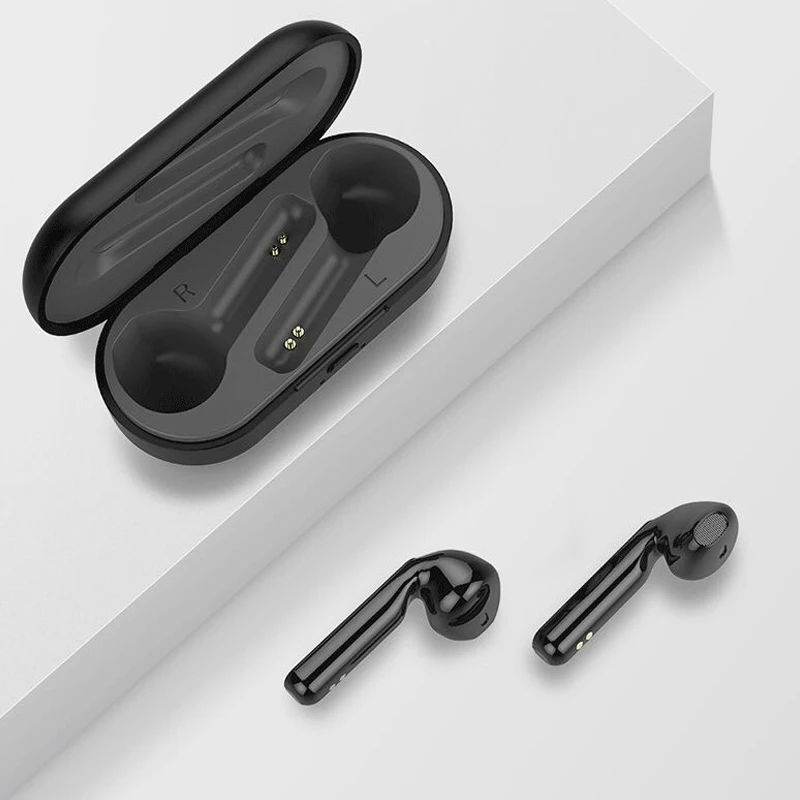 L8 TWS беспроводные bluetooth стерео наушники бинауральные наушники с поддержкой звонков гарнитура с сенсорным управлением для всех телефонов с зарядным устройством - Цвет: Черный