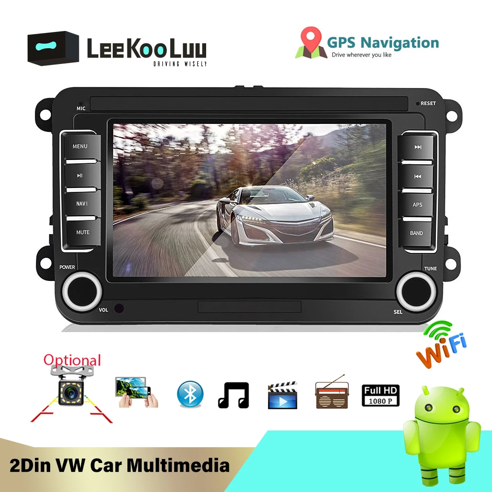 LeeKooLuu Android 2 Din автомагнитола gps без DVD для Volkswagen VW golf passat b6 Touran polo СЕДАН Tiguan jetta мультимедийный плеер