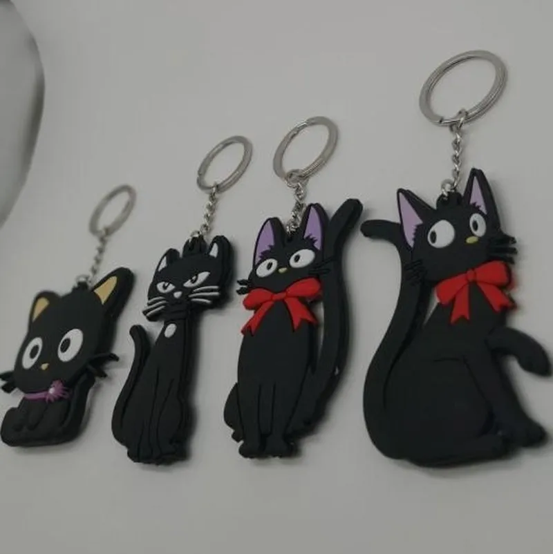 Аниме Kiki's услуги Kiki ПВХ брелок животных мультфильм Черный кот брелоки cos игрушки сувенир малыш llavero hombre брелок