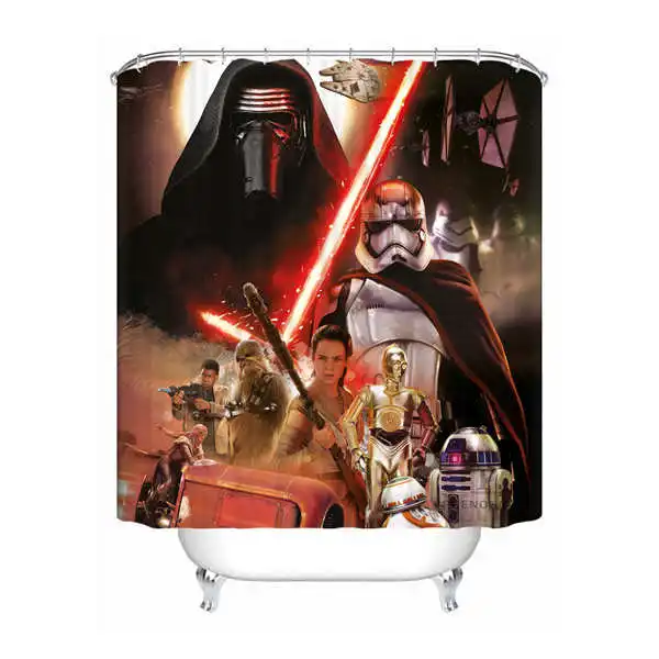 Shower Curtain Пользовательские водонепроницаемый Душ занавес Звездные войны один кусок@ 01 печатных ванной Декор различных размеров#180324-01-03 - Цвет: Shower Curtain