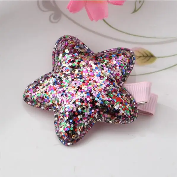 Colorful Star M MISM новые металлические синтетические кожаные цветные детские заколки для волос с блестками детские заколки для девочек Детские аксессуары для волос - Цвет: Colorful Star
