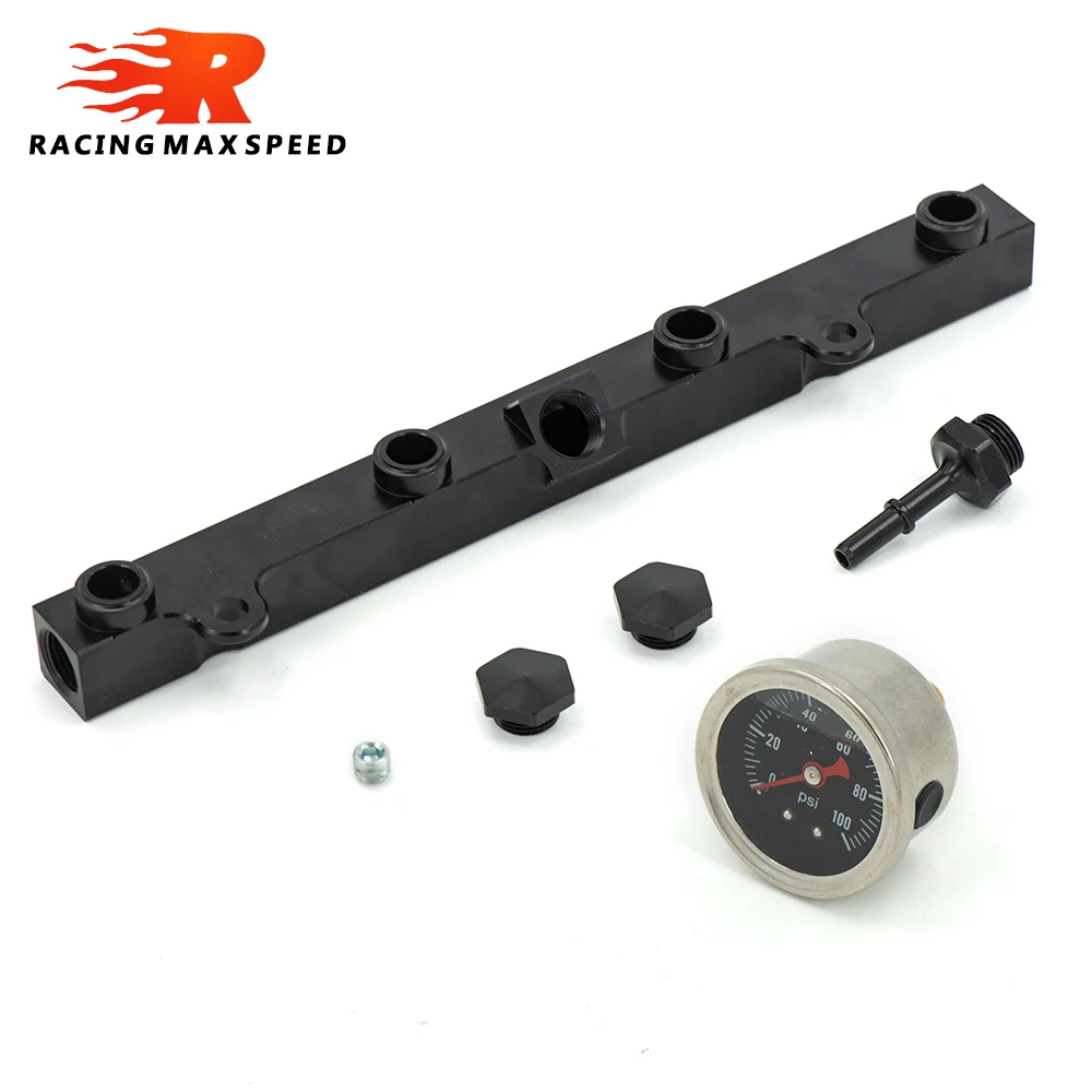 

Aluminium K Series Heavy Fuel Rail Kit High Flow Injection Fuel Rail FOR HONDA K20 K24 RSX CIVIC SI,INTEGRA, EP3 with Gauge