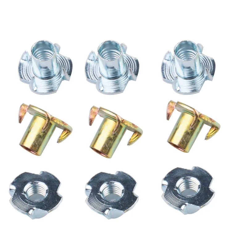 3/8"-16 T-Nuts 100pcs , Pronged Tee Nut. for Wood, Rock Climbing Holds, Cabinetry (3/8"-16 x 7/16", (100 Pack)