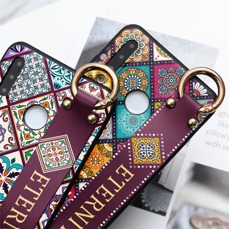 Wrist Strap Phone Holder TPU Case For Huawei P20 Lite P30 Pro P8 P9 P10 Mate 10 20 30 Lite Pro 2017 Nova 3 3i P Smart 2019 Cover
