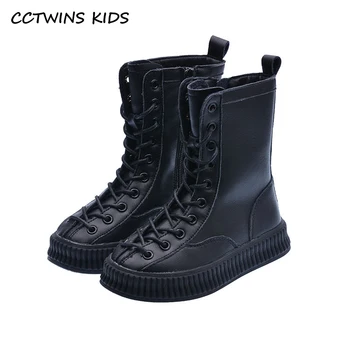 

CCTWINS Kids High Boots 2020 Autumn Children Fashion Genuine Leather Boots Baby Shoes Girls Brand Toddlers Black Boots HB092
