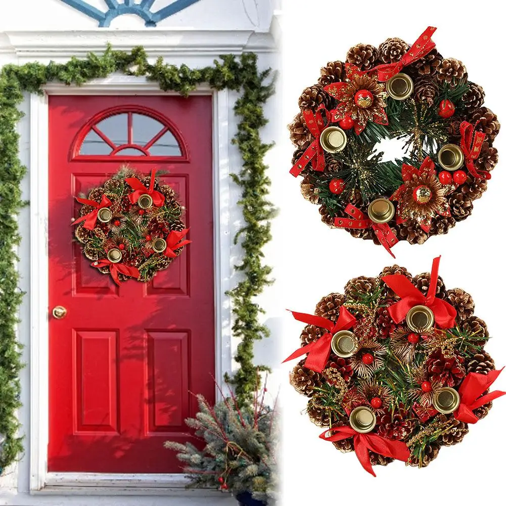 

2020 Christmas Wreaths Artificial Handmade Garland Door Hanging Decorative Supplies for Christmas Party Shopping Mall Window