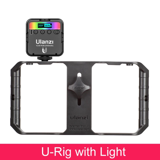 Ulanzi VL49 RGB Video Lights Mini LED Camera Light 2000mAh Rechargable LED Panel Lamp Photo Video Lighting  for Youtube Tik tok Rig