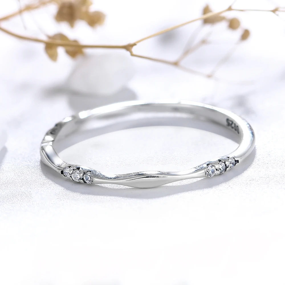 Real 925 Sterling Silver Zircon Round Geometric Ring For Women Cute Fine Jewelry Minimalist Accessories Mother's Day Gifts silver rings,silver ring