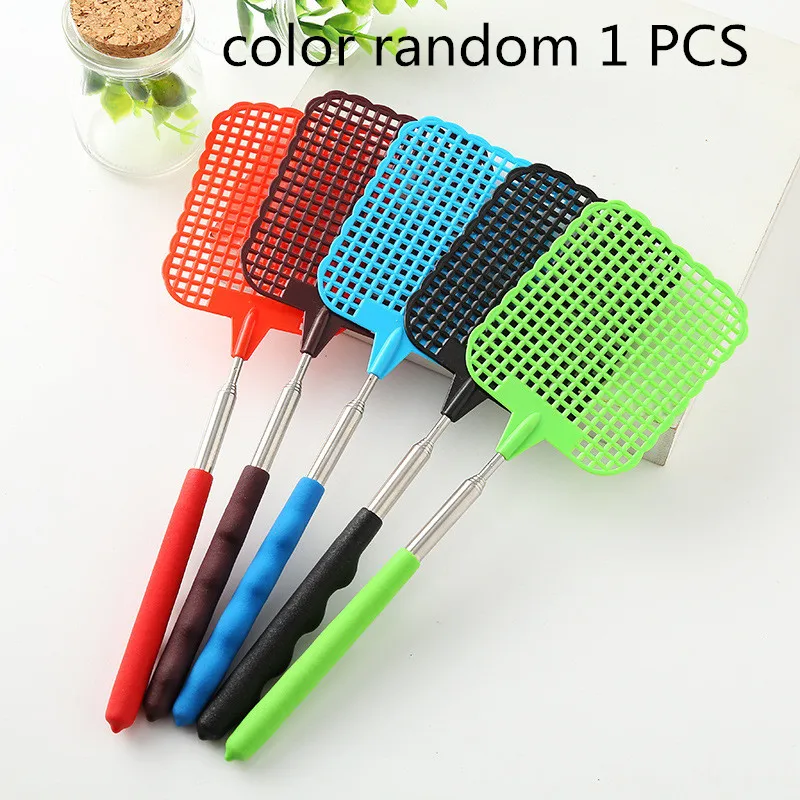 Random Color 1 Pcs 1 шт. из нержавеющей стали выдвижные насекомые мухобойка ручной ракетки убийца защиты человека кухня вредителей насекомых Убийца инструмент - Цвет: Random Color 1 Pcs