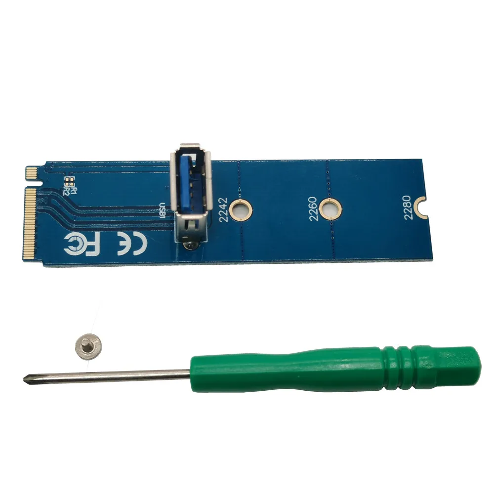 Ngff m.2 para usb 3.0 adaptador de cartão m2 para usb3.0 cartão para pcie pci-e riser cartão para mineiro de mineração bitcoin litecoin