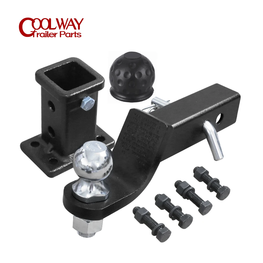 2 Inch Towbar Tongue Ball Mount With Tow Ball And Hitch Receiver Pin RV Truck Trailer Parts Car Camper Accessories Caravans steel trailer towbar ball mount hitch with pin and clips 2 inch receiver tube bolt on adapter boat rv parts accessories