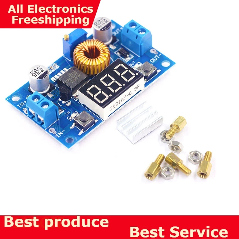 

5A 75W XL4015 DC-DC Converter Adjustable Step-Down Module 4.0-38V to 1.25V-36V DIY Adjustable Power Supply