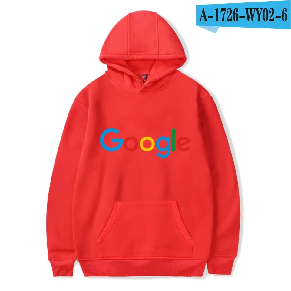 Red Новое поступление, худи Google, Повседневная зимняя одежда Google, принт Google, круглый вырез, хлопок, логотип Google, Мужская/Женская худи - Цвет: Red