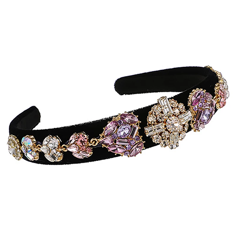 

ZHINI Bohemia Luxury Colorful Crystal Hairband Women Wedding Rhinestone Handmade Jewelry 2021 Hair Accessories Hair Band Gift
