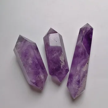 

High Quality Natural Amethyst Double Point Wands Shape Stone Hand Crafted For Gift &Home Decor ZT