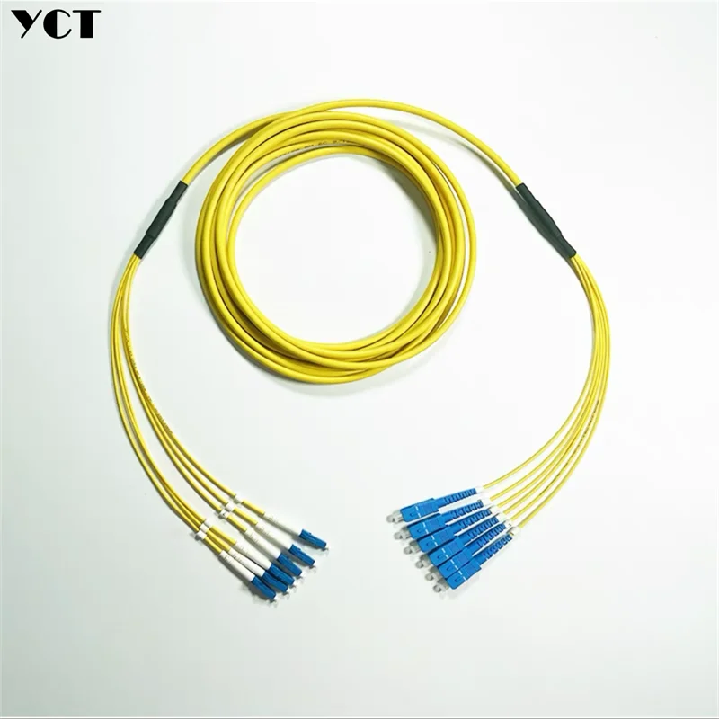 200M indoor 6 cores ftth jumper non armored Customized 5.3mm single-mode bundle optical fiber pigtails patchcord SC LC FC ST YCT | Мобильные