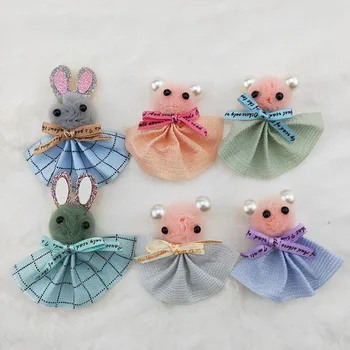 

12pcs/lot 5.5 and 7.5cm high Rabbit Appliques for Children hair clip Accessories garment Accessories