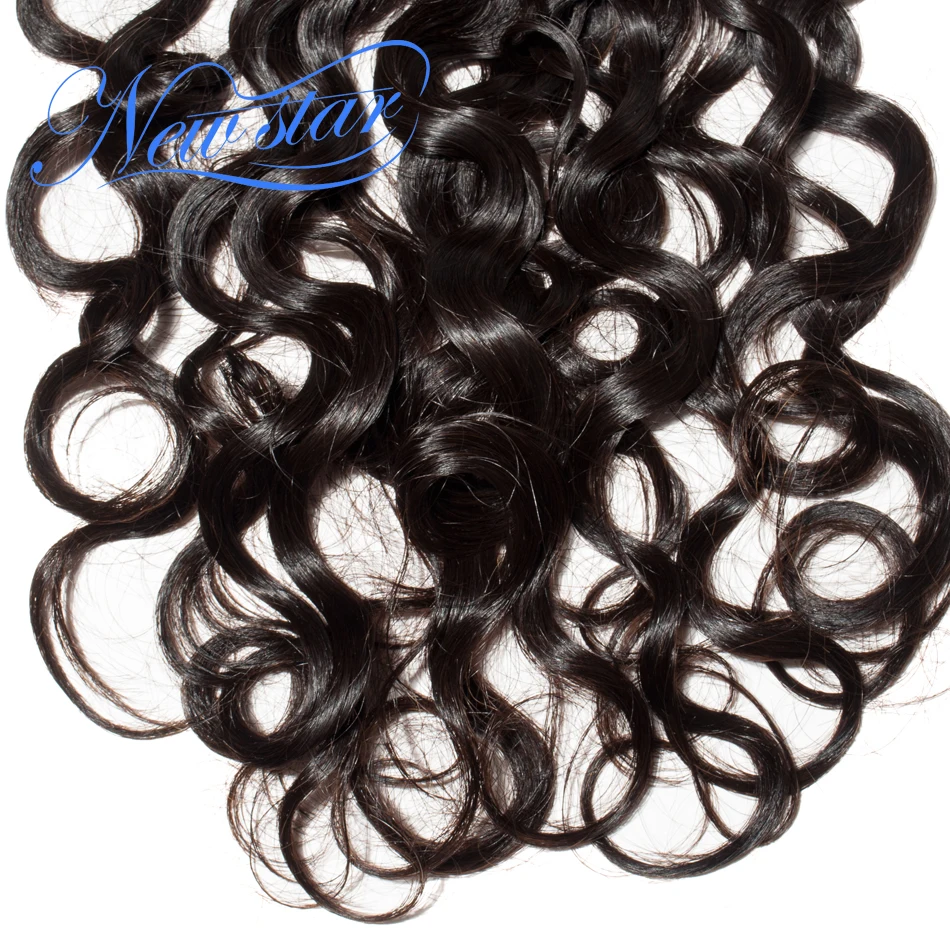 Новая звезда бразильские виргинские волосы естественная волна 3 части кружева 5x5 закрытия 10''-20''Inch человеческих волос швейцарское кружево с детскими волосами
