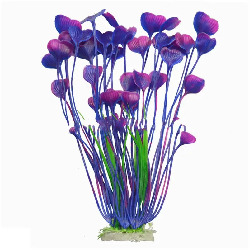 Purple Искусственные пластмассовые растения высокий аквариум Декор безопасный Аквариум Украшение PXPC - Цвет: Purple